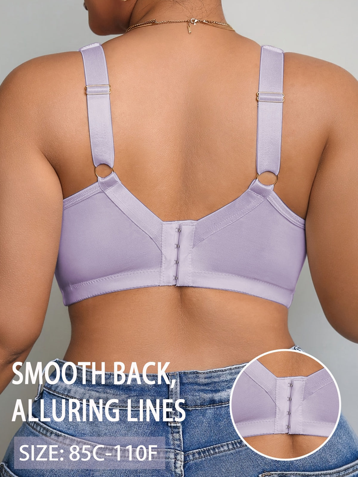 Soutien-gorge emboîtant grande taille — Lilas pâle et tulle