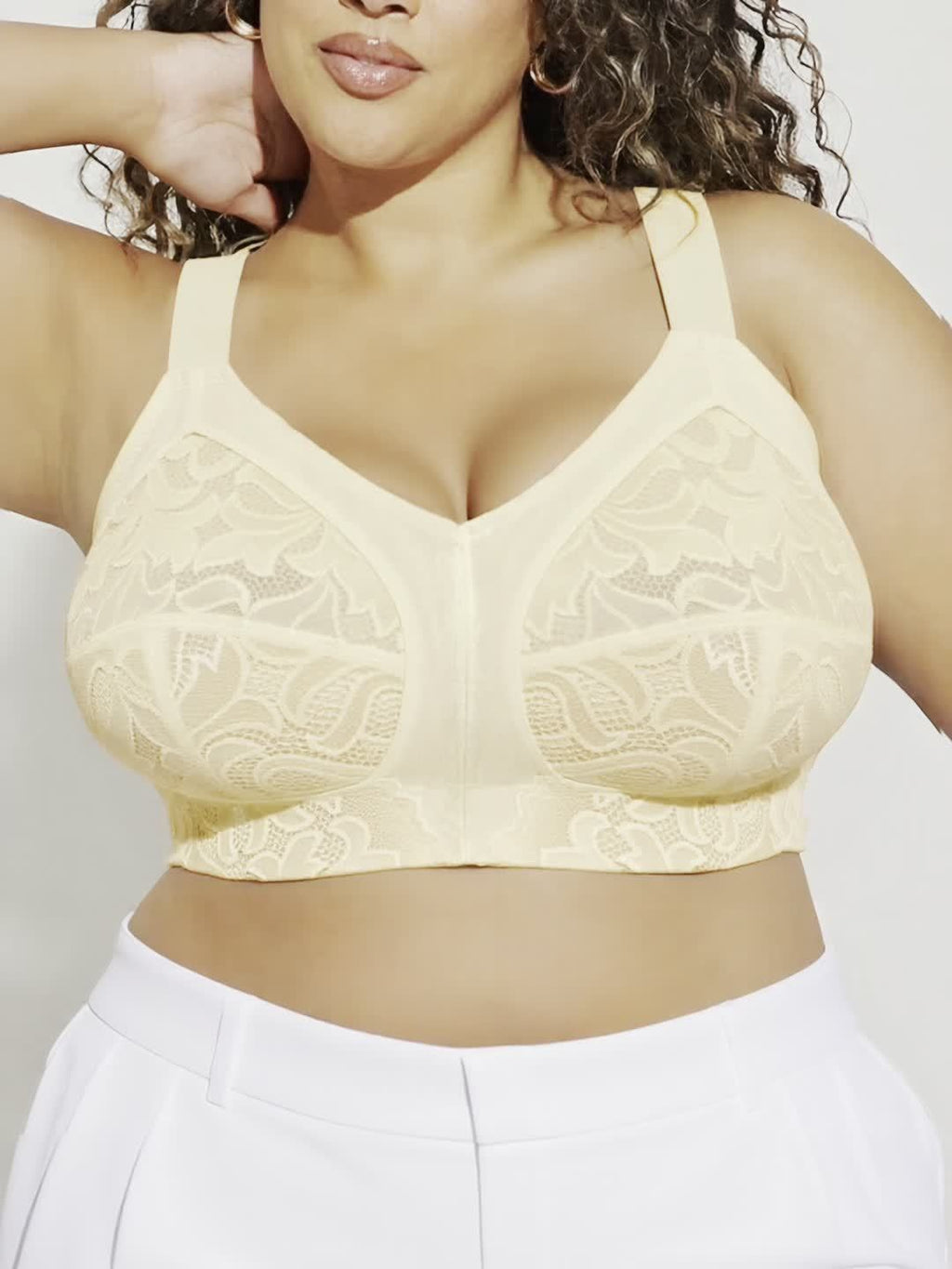 Soutien-gorge grande taille turquoise — Côtés allongés en dentelle