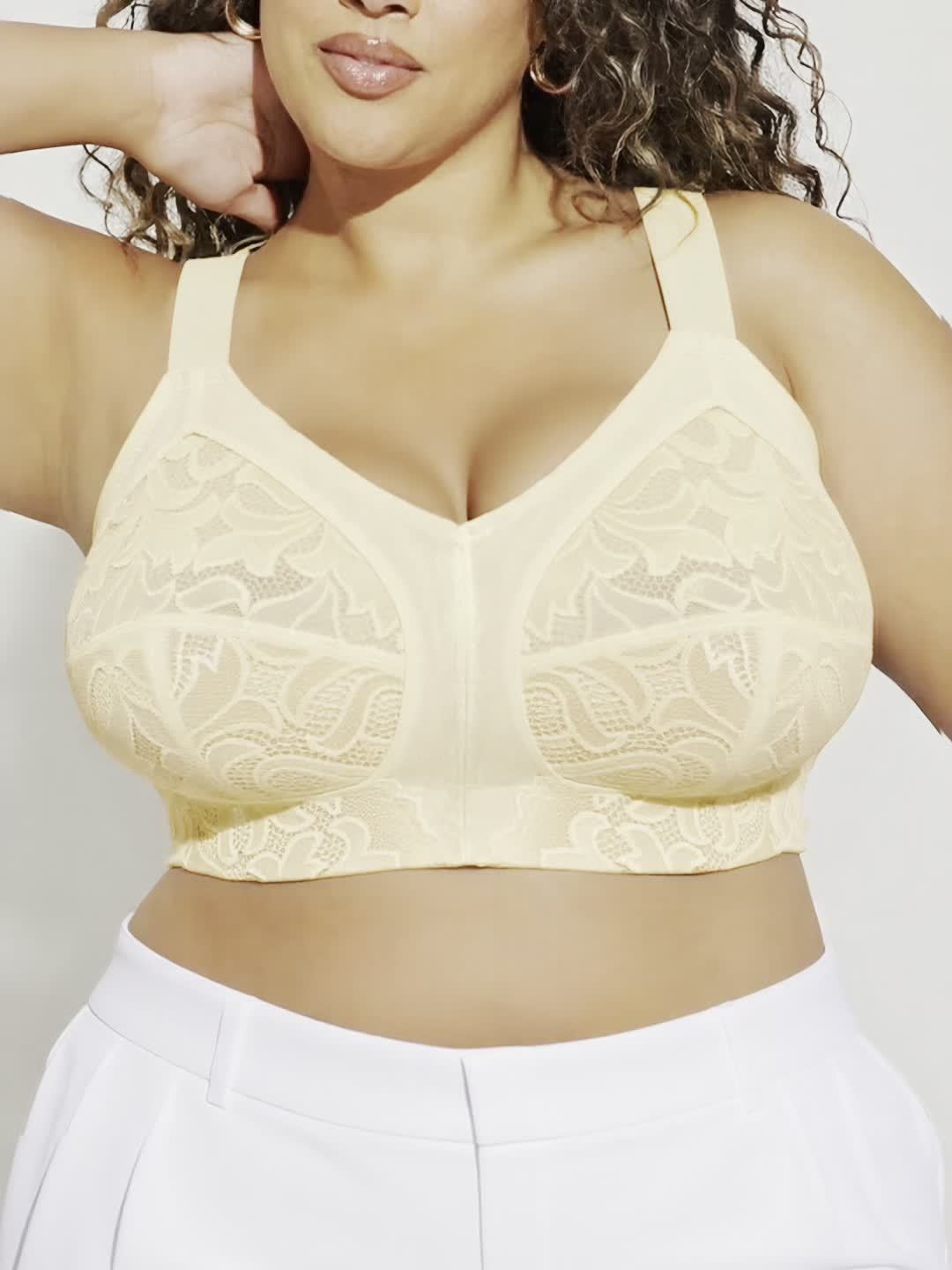 Soutien-gorge grande taille turquoise — Côtés allongés en dentelle