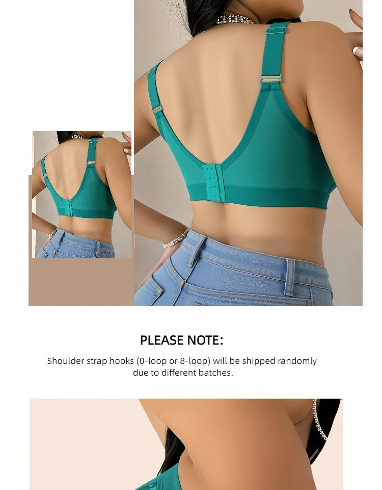 Soutien-gorge grande taille turquoise — Côtés allongés en dentelle