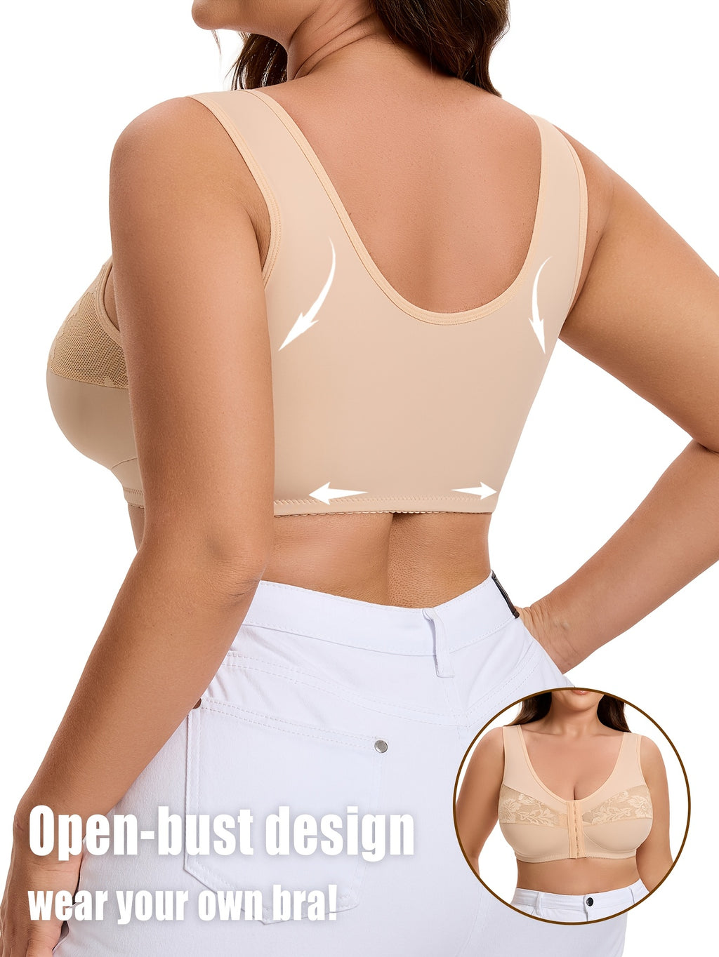 Soutien-gorge grande taille — Agrafé devant, jusqu'au 7XL