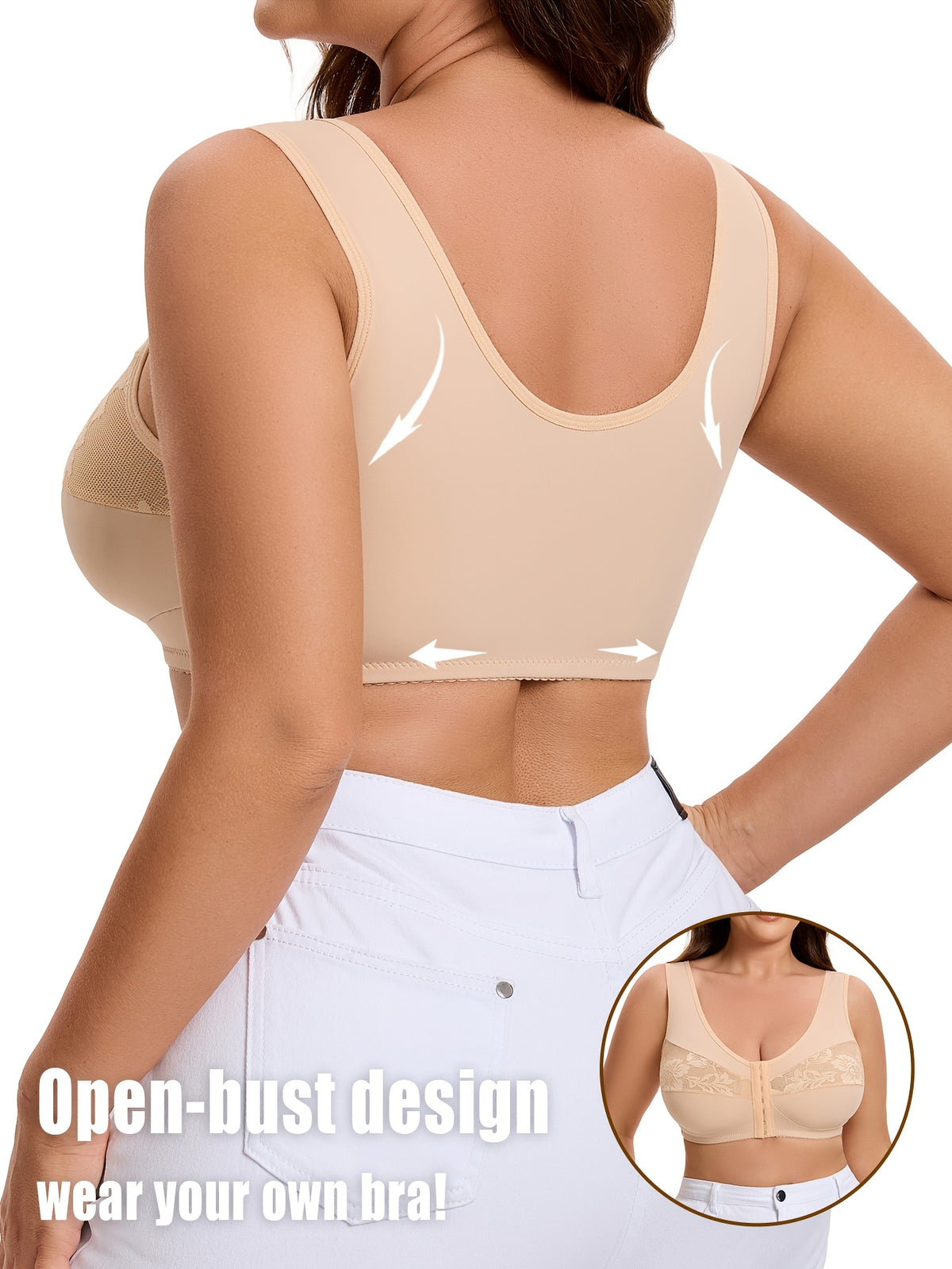 Soutien-gorge grande taille — Agrafé devant, jusqu'au 7XL