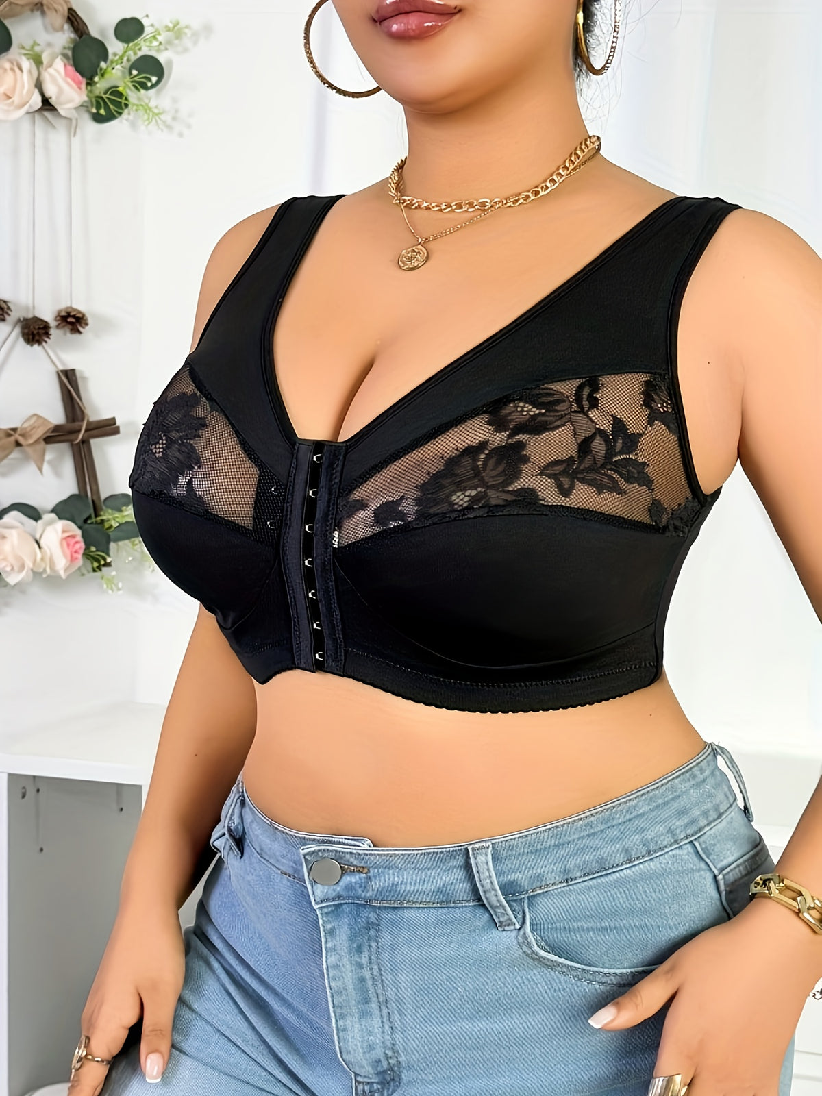 Soutien-gorge grande taille — Agrafé devant, jusqu'au 7XL