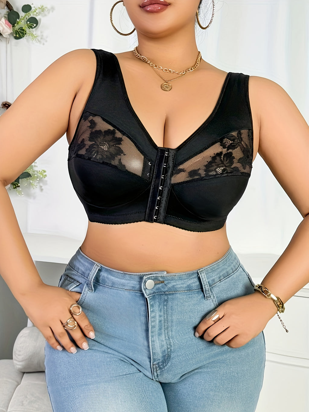 Soutien-gorge grande taille — Agrafé devant, jusqu'au 7XL