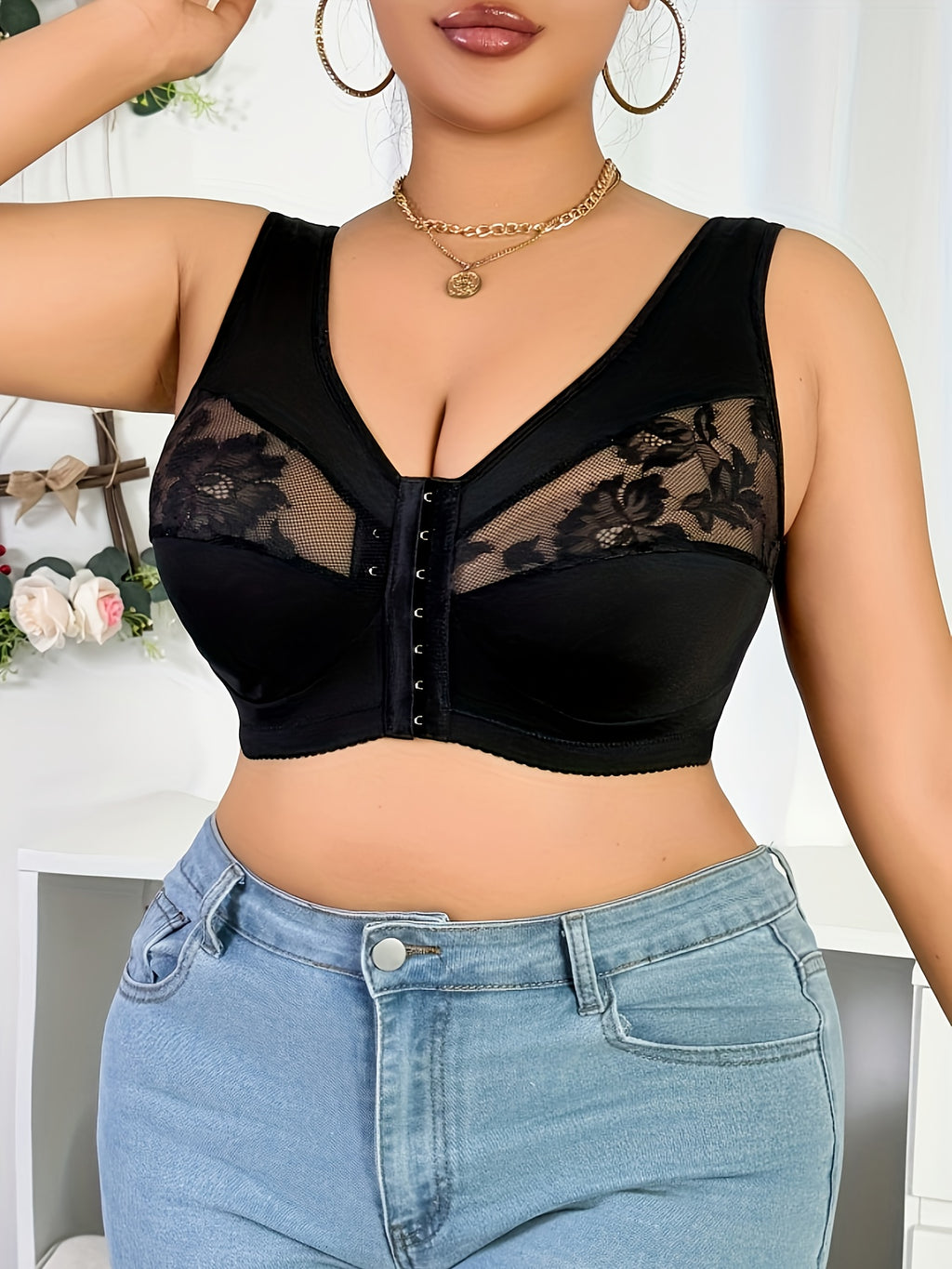Soutien-gorge grande taille — Agrafé devant, jusqu'au 7XL