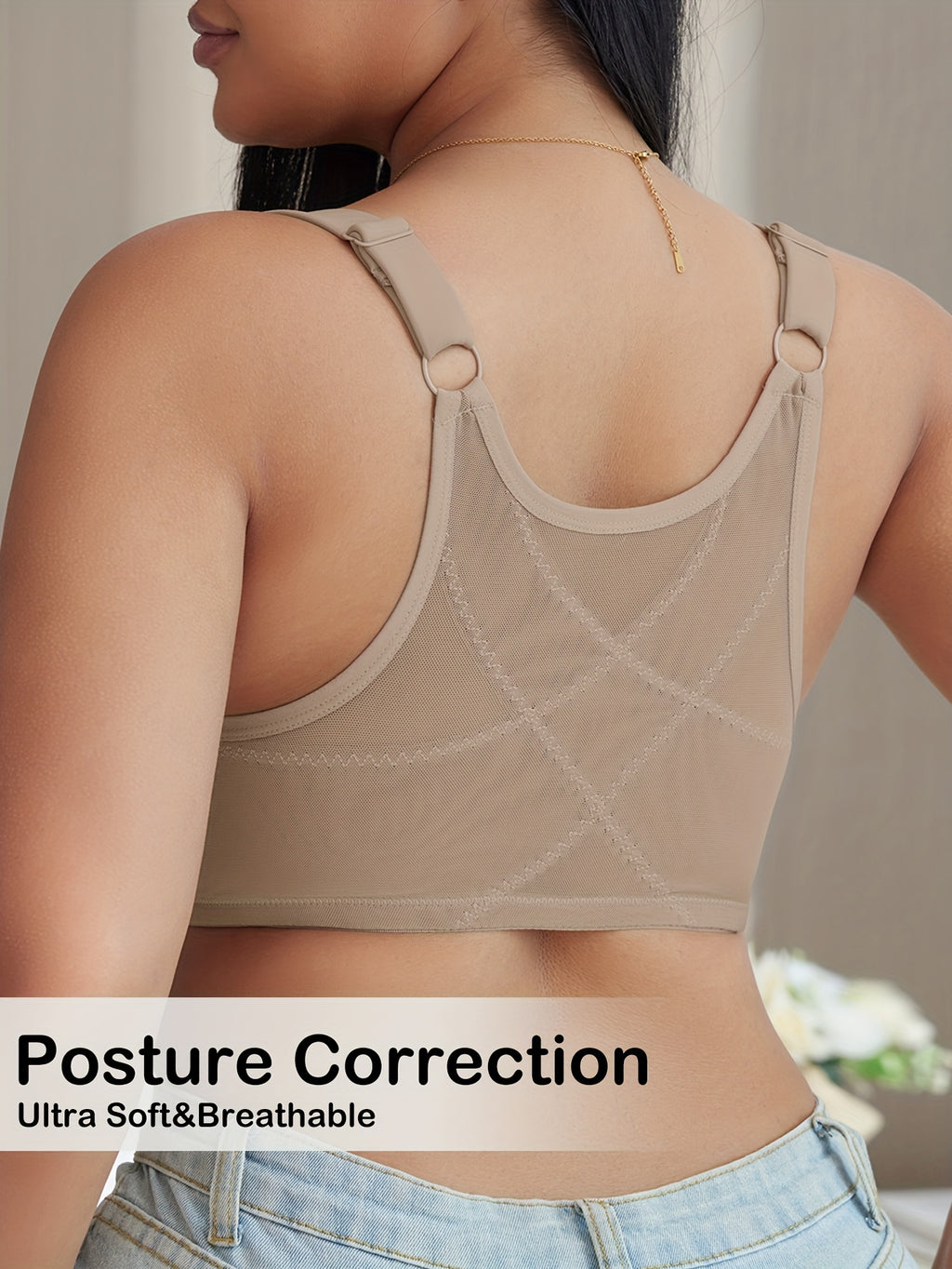 Soutien-gorge grande taille — Armature, clip devant, dos en X