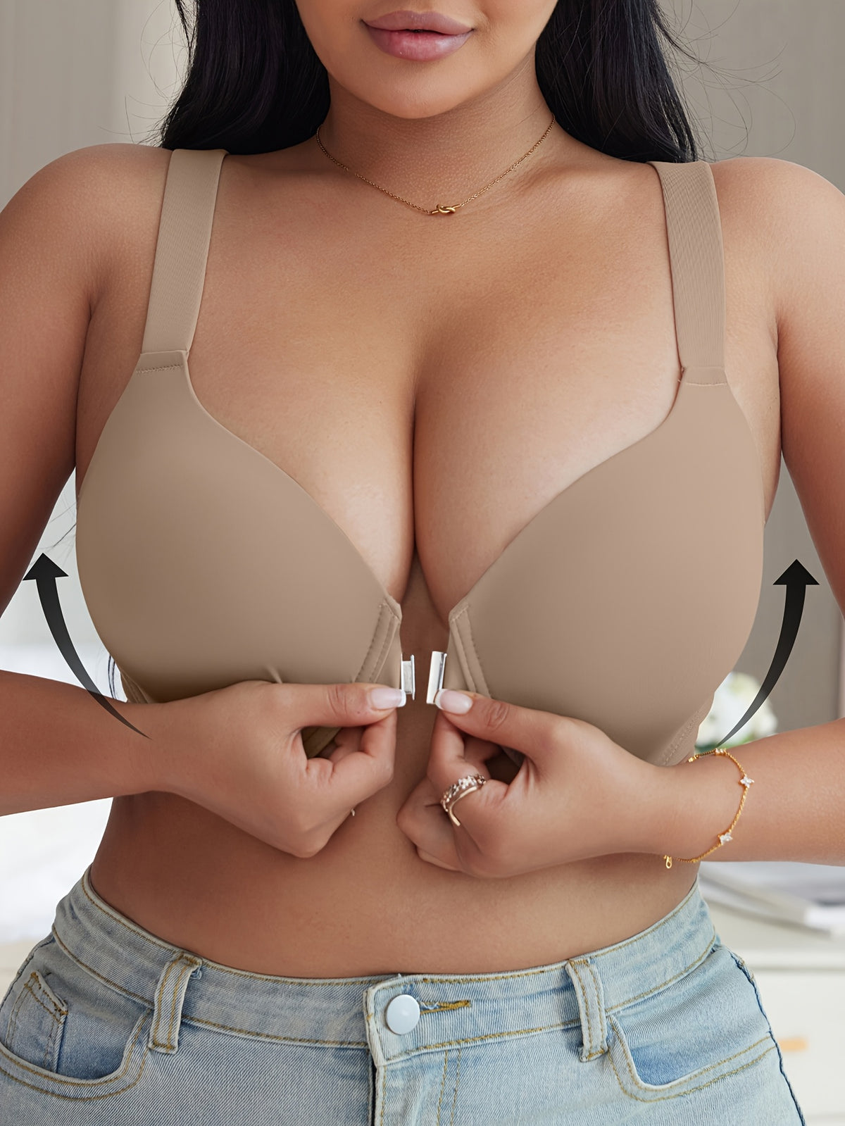 Soutien-gorge grande taille — Armature, clip devant, dos en X