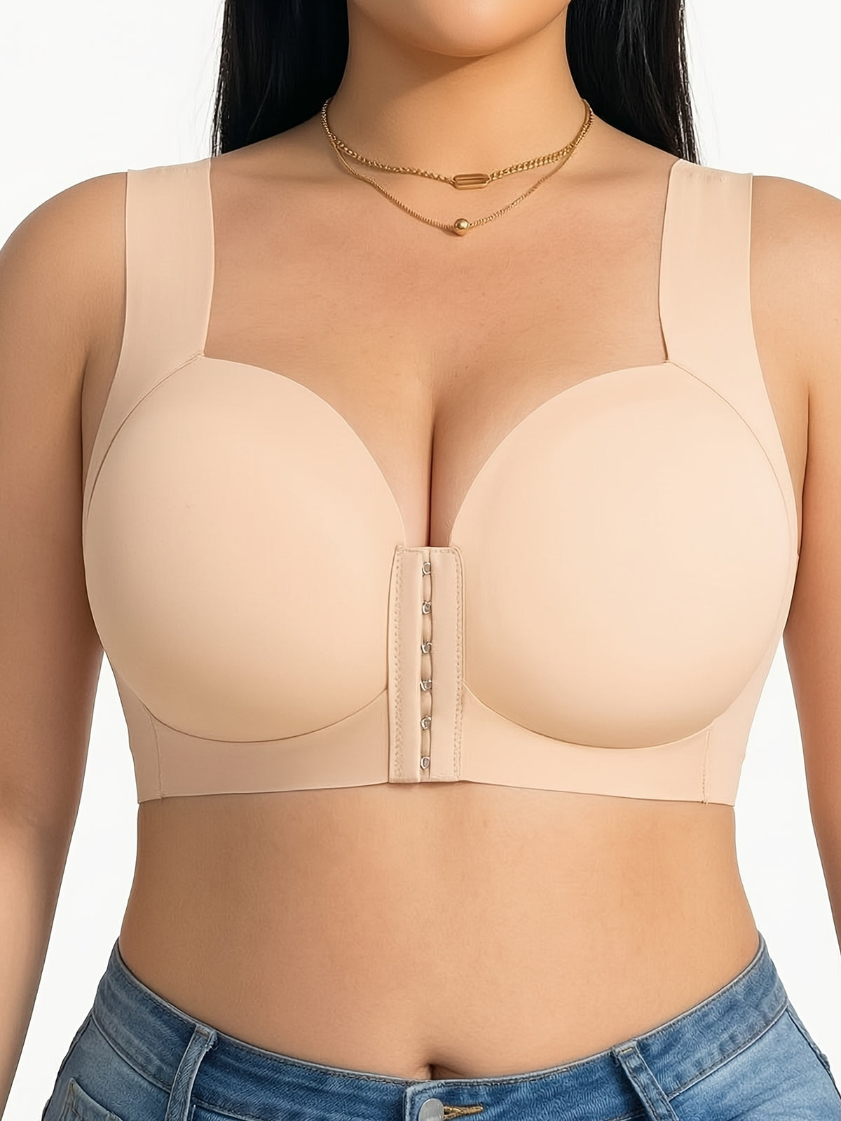Soutien-gorge grande taille — Épaules carrées, clip devant