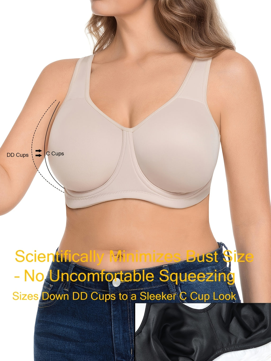 Soutien-gorge grande taille — Crochet plat sur la bretelle