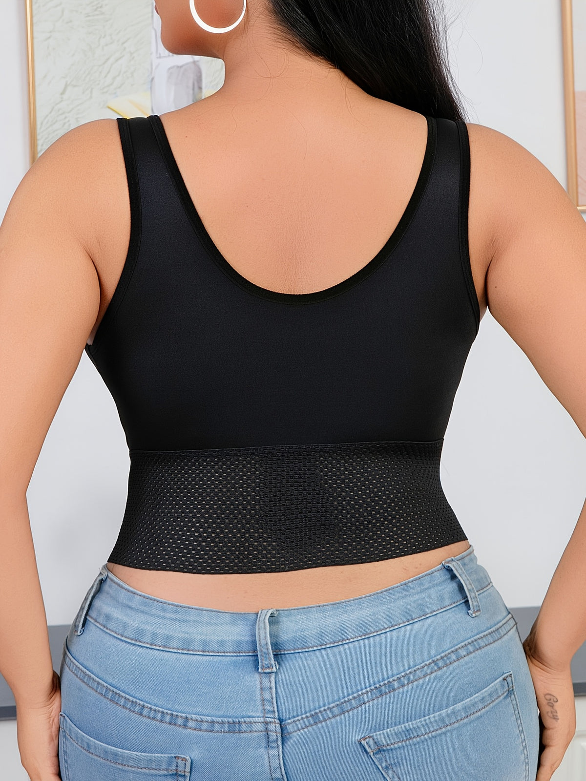 Soutien-gorge grande taille, large ceinture en mesh alvéolé