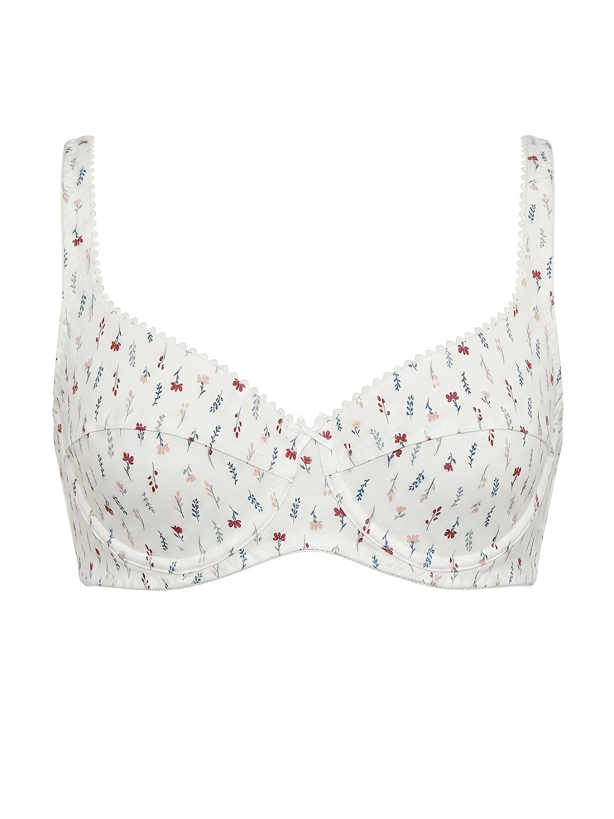 Soutien-gorge grande taille — Imprimé fleuri sur fond blanc