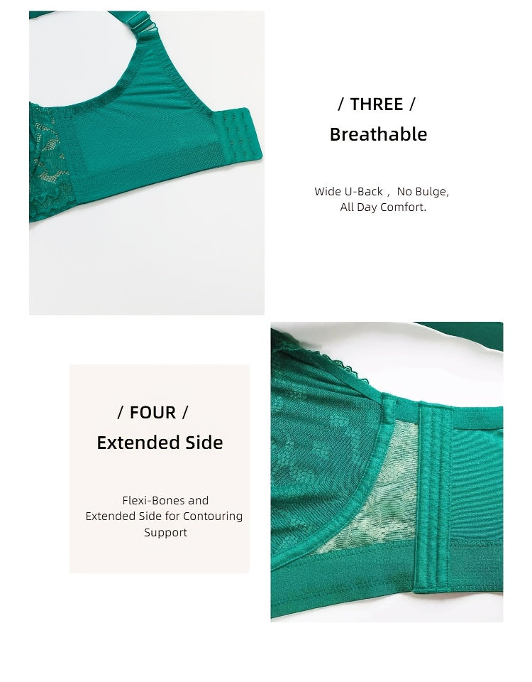 Soutien-gorge grande taille, dentelle et baleines souples