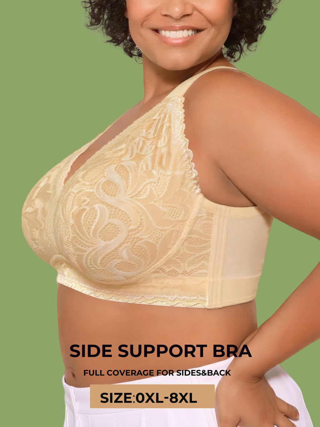 Soutien-gorge grande taille, dentelle et baleines souples