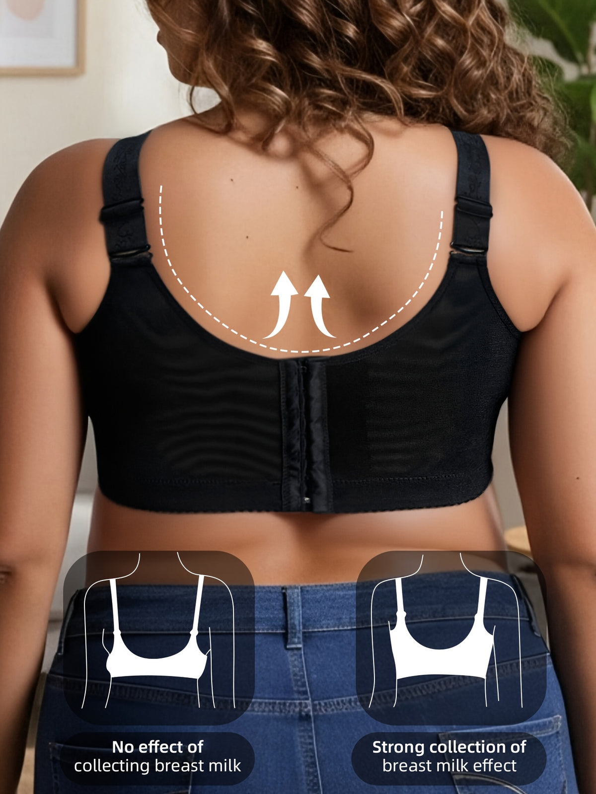 Soutien-gorge grande taille, dentelle longue, bande large