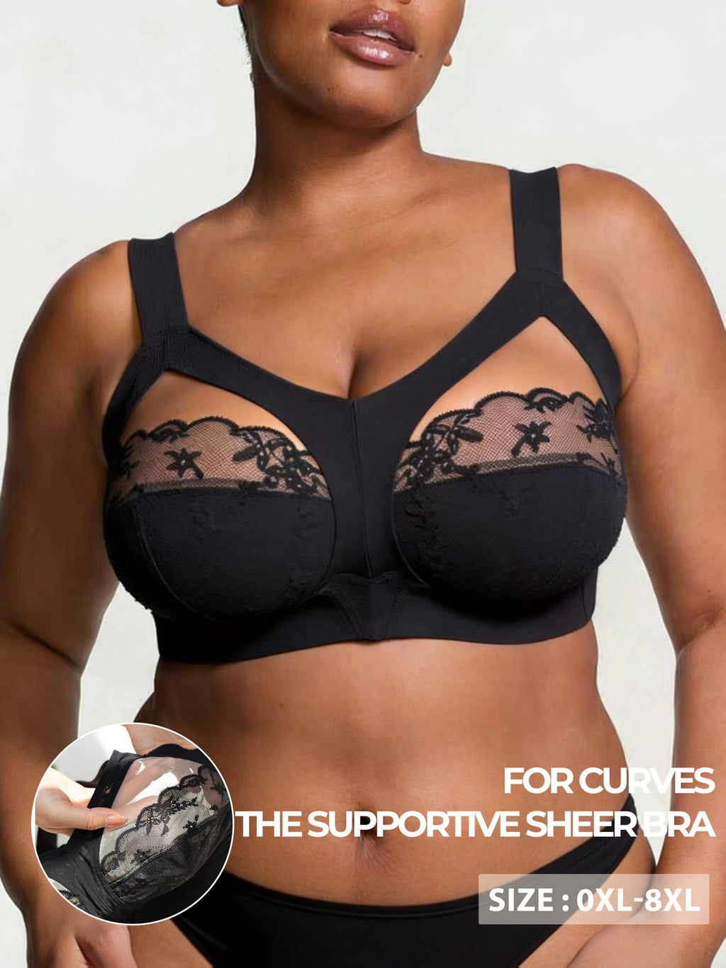 Soutien-gorge grande taille — Dentelle doublée ton chair