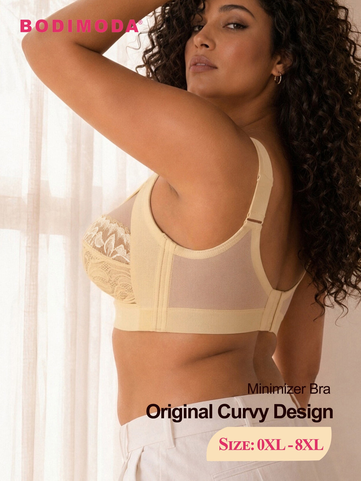 Soutien-gorge grande taille — Dentelle rose du 0XL au 8XL