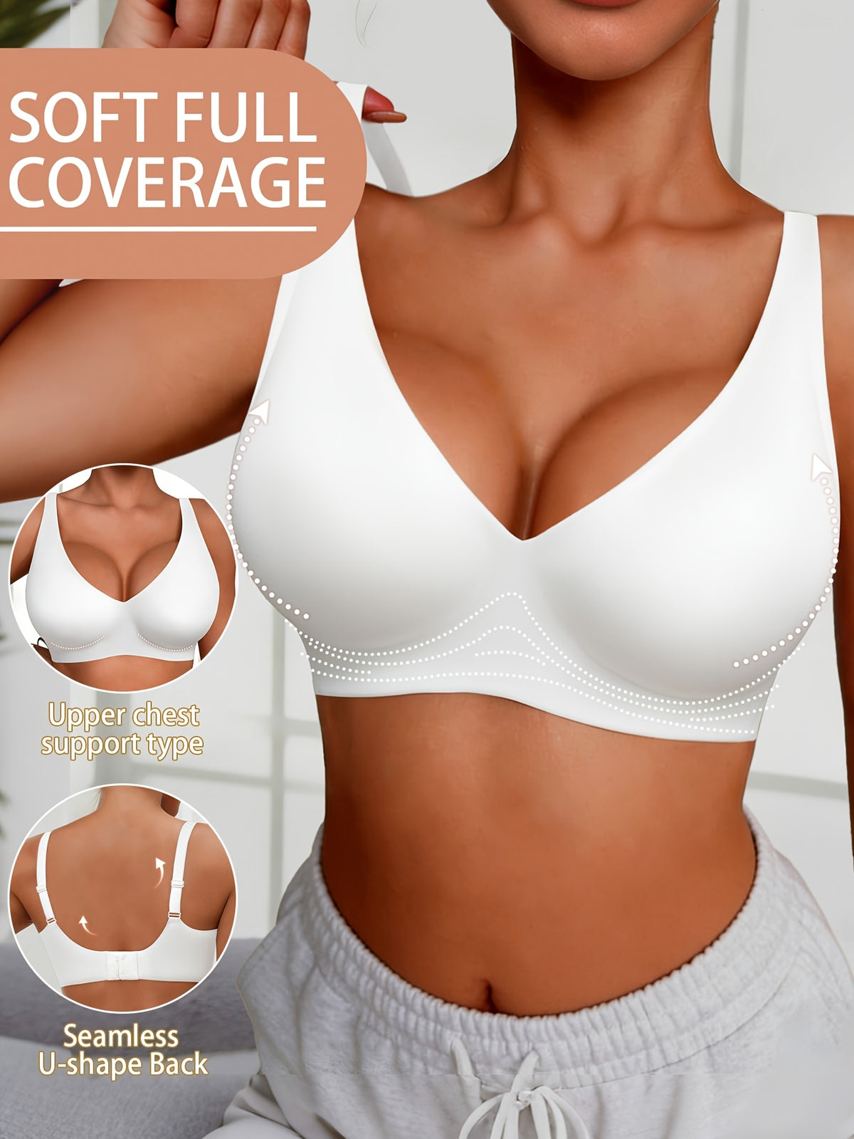 Soutien-gorge grande taille — Dos en U et montage sans couture