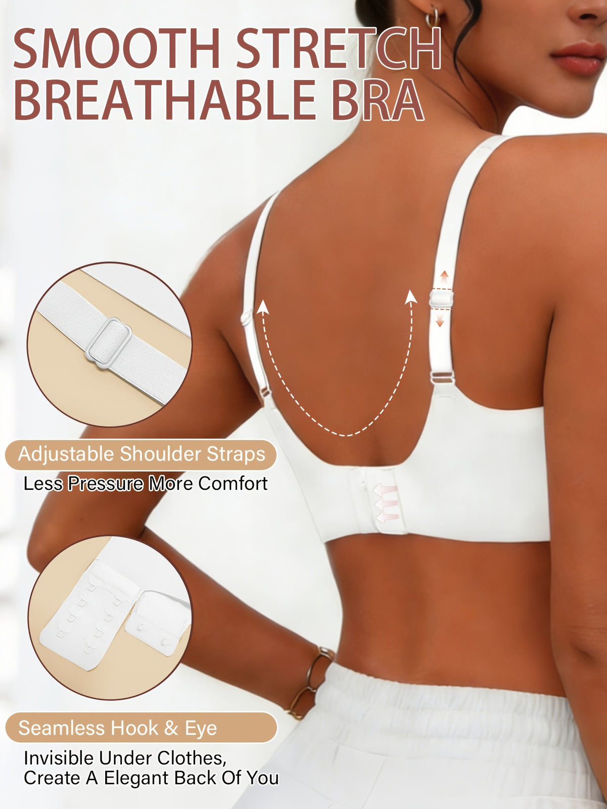 Soutien-gorge grande taille — Dos en U et montage sans couture