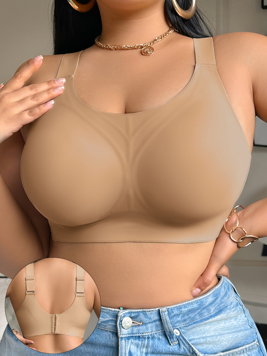 Soutien-gorge grande taille — Moulage sans armature, trois unis