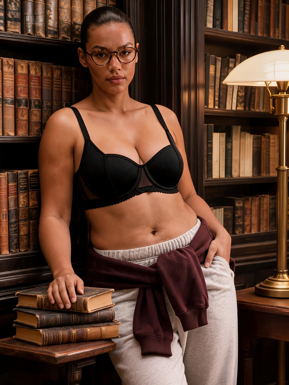 Soutien-gorge grande taille, bonnet C à E, bas en résille