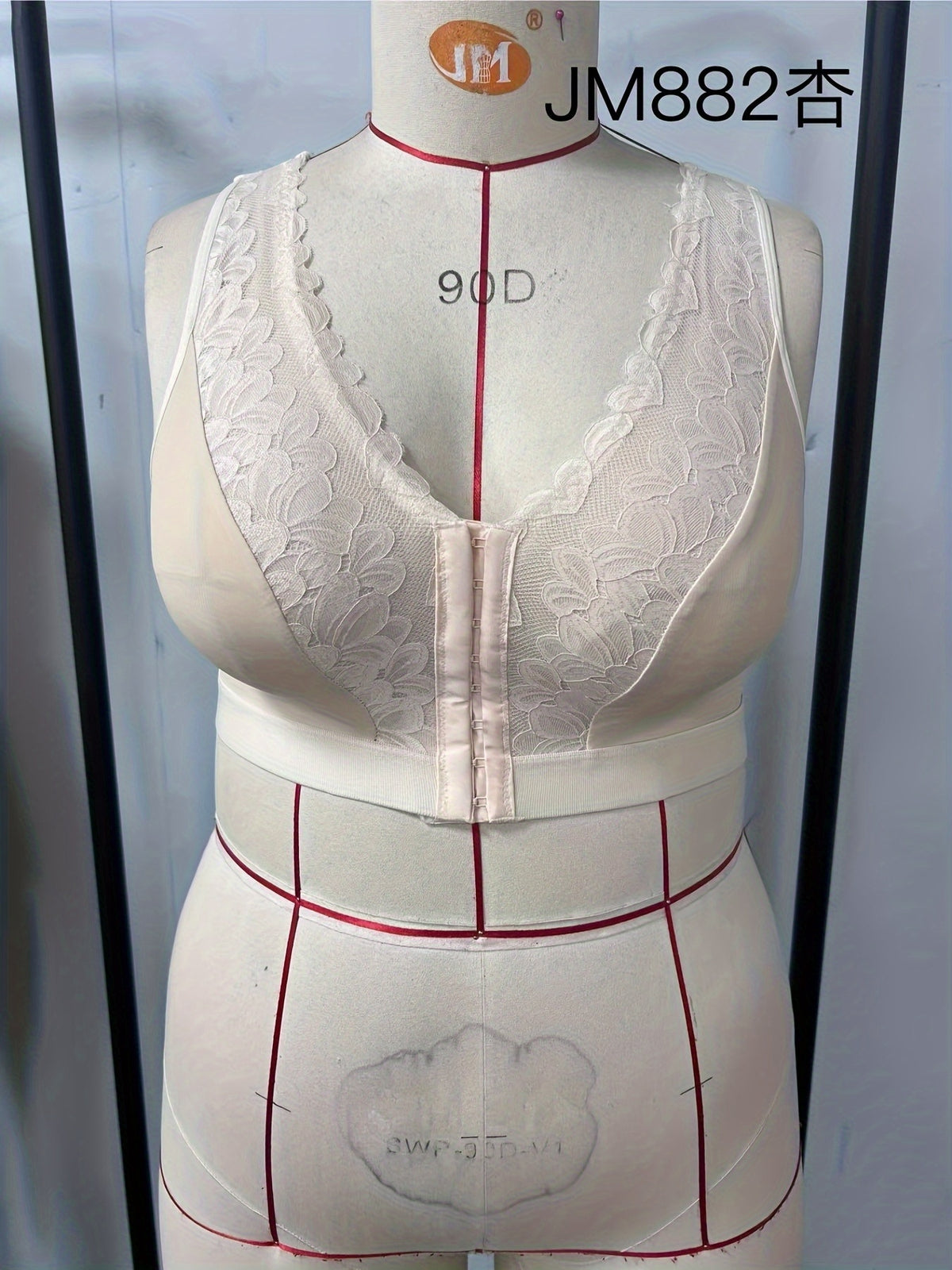 Soutien-gorge grande taille, bonnets lisses, dentelle