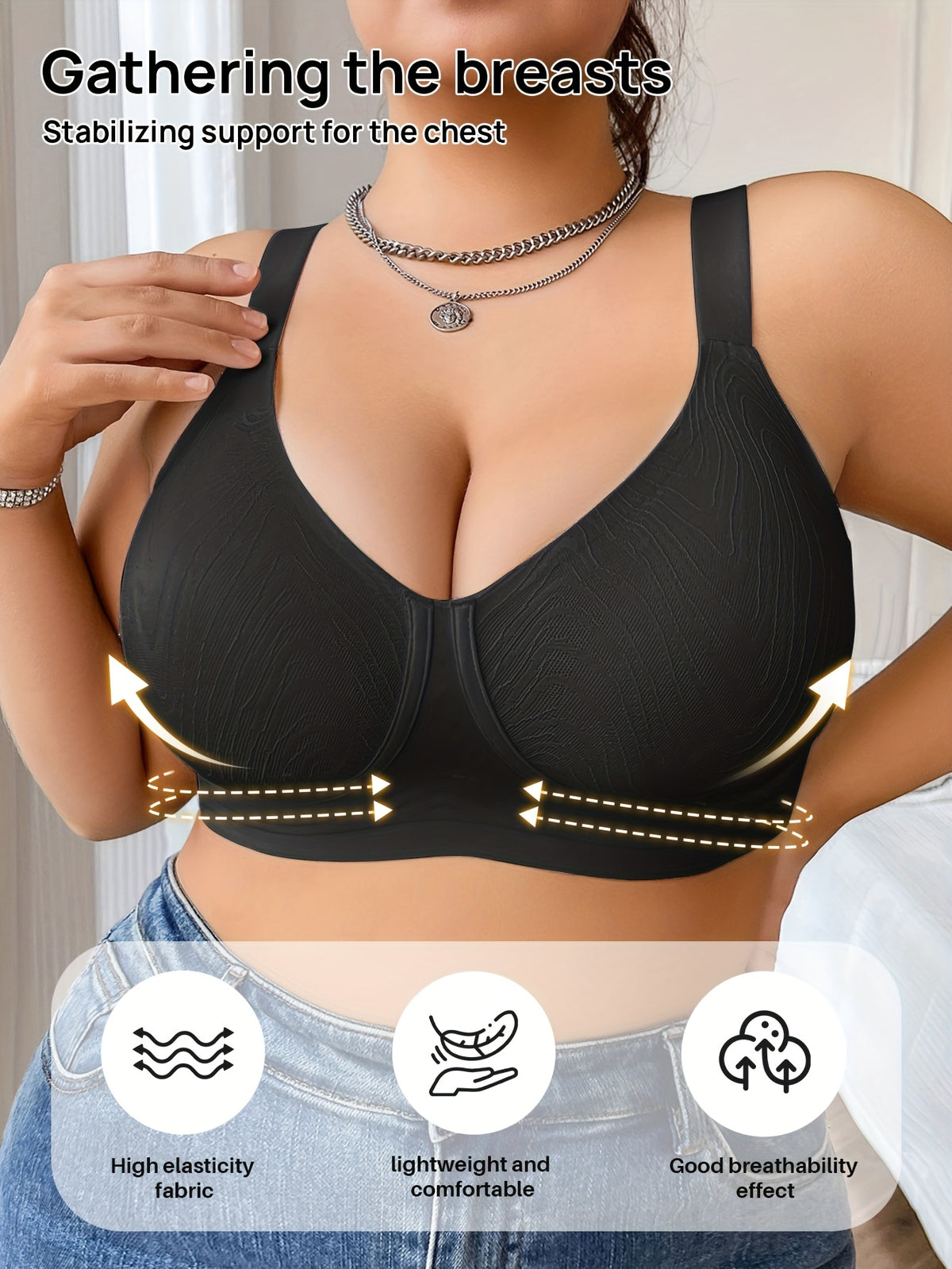 Soutien-gorge grande taille sans couture — Bretelles larges