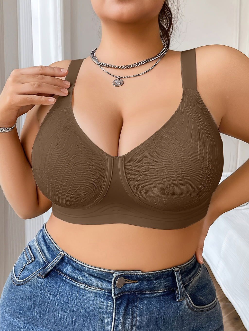 Soutien-gorge grande taille sans couture — Bretelles larges