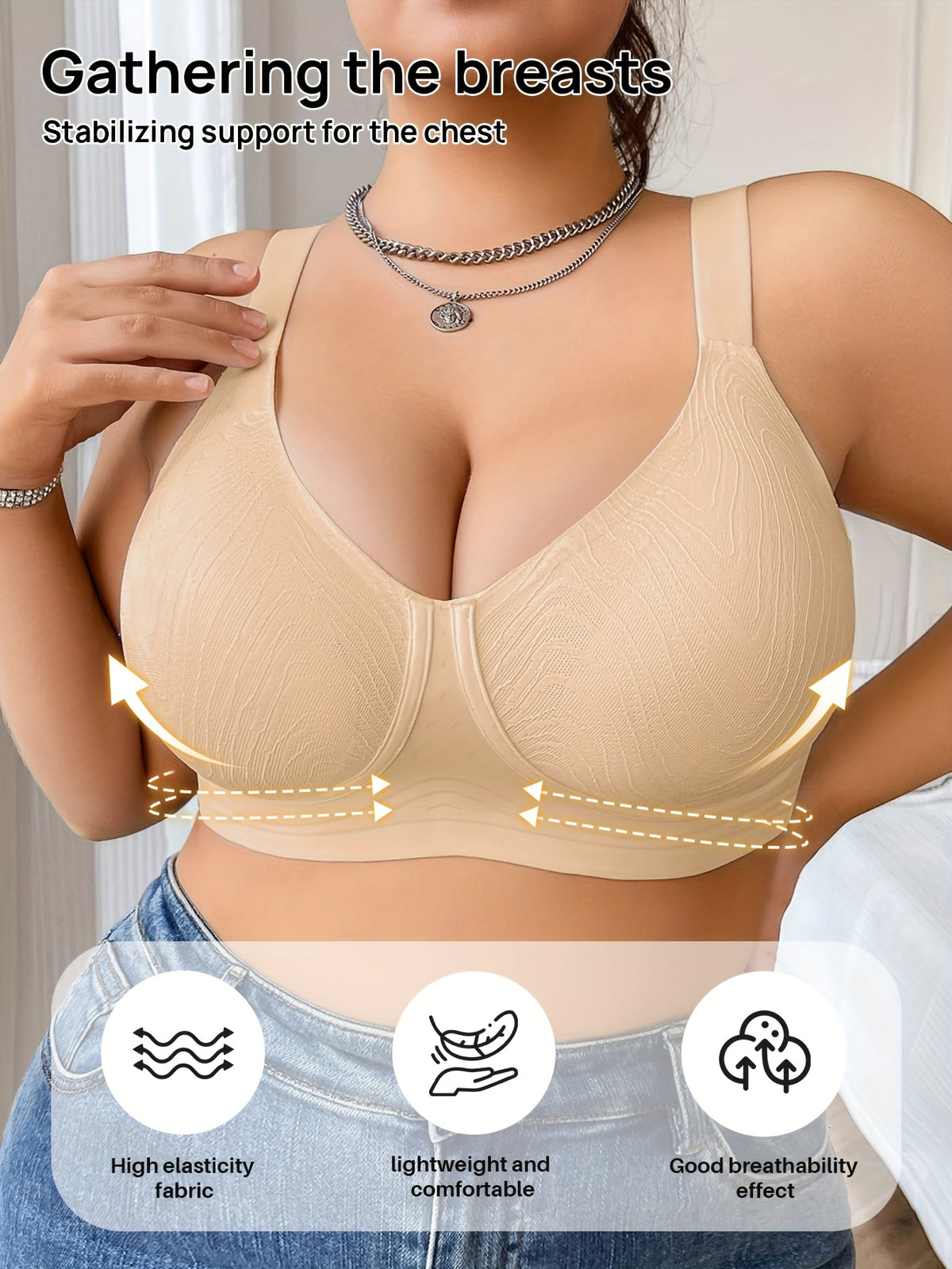 Soutien-gorge grande taille sans couture — Bretelles larges