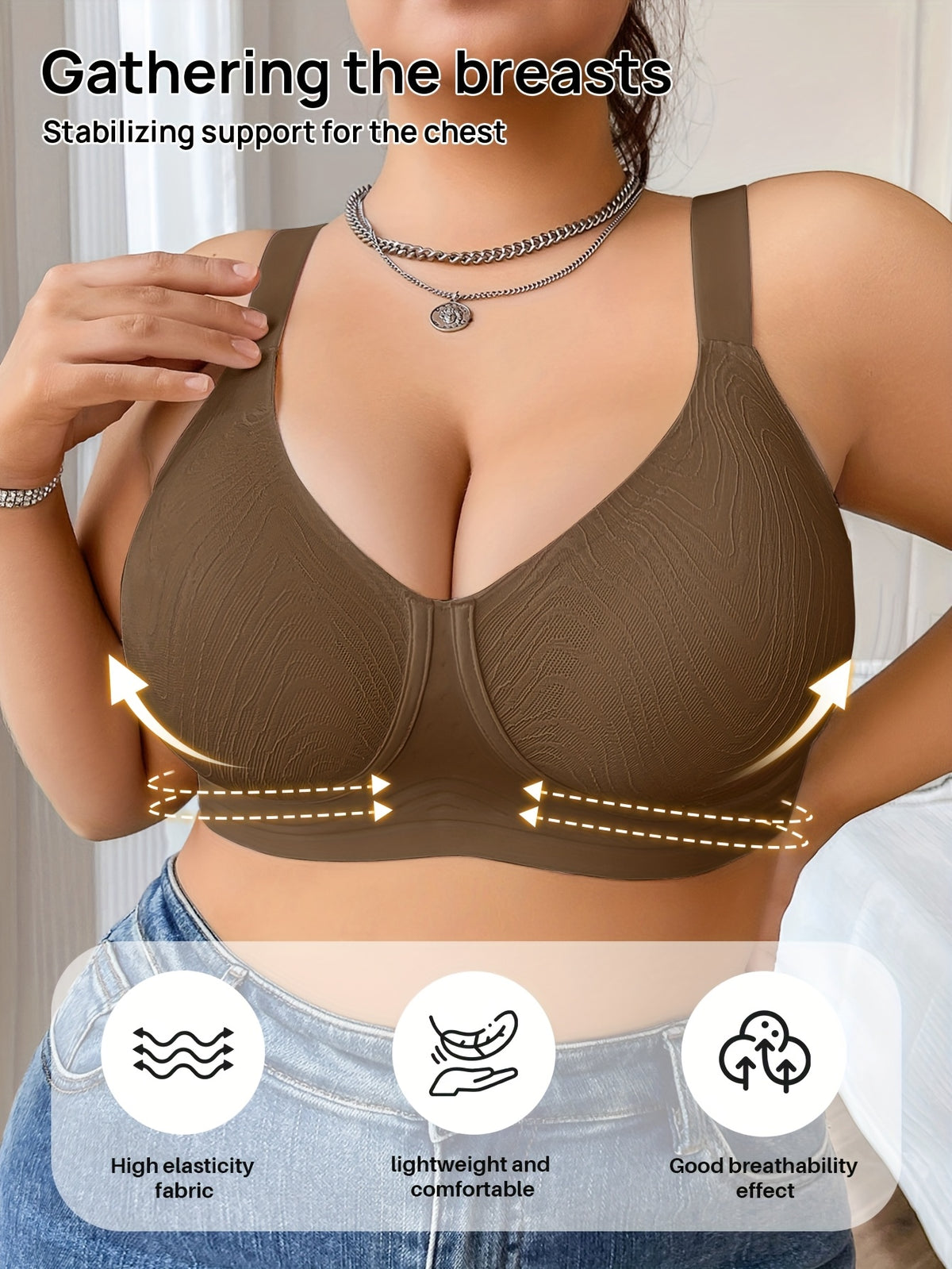Soutien-gorge grande taille sans couture — Bretelles larges