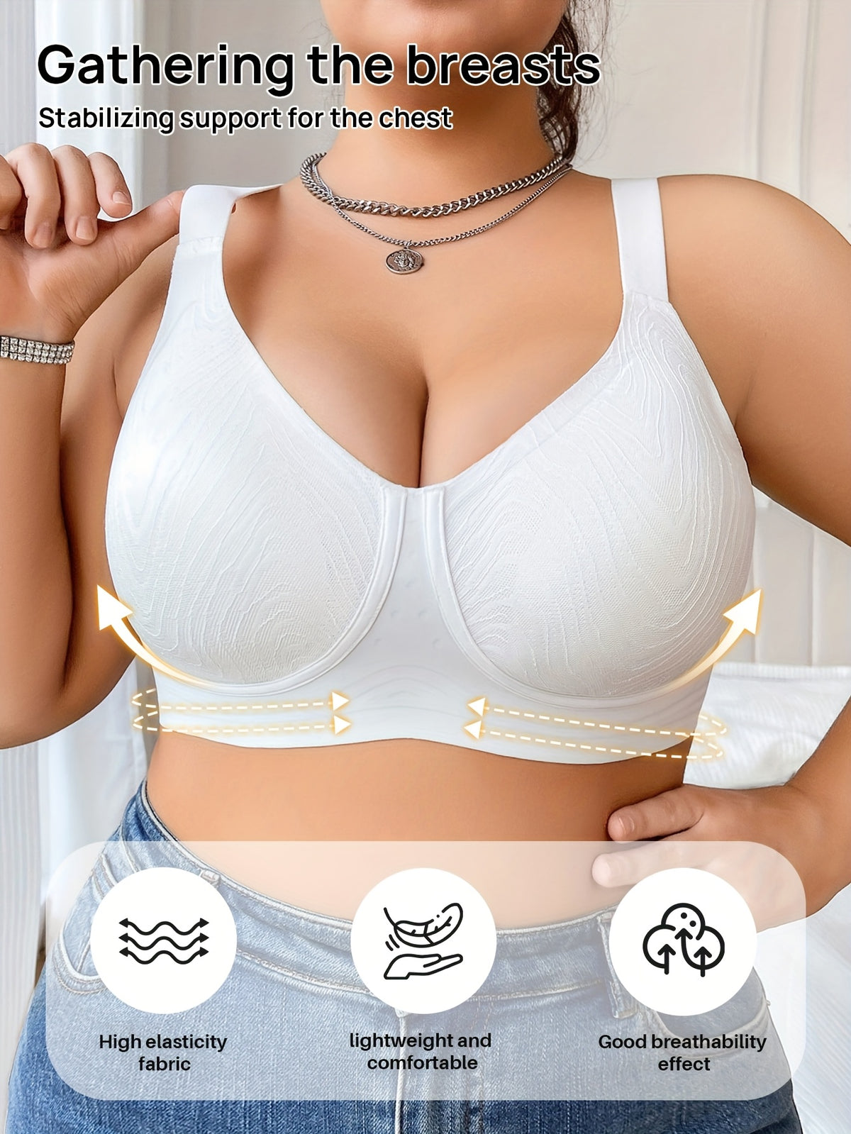 Soutien-gorge grande taille sans couture — Bretelles larges