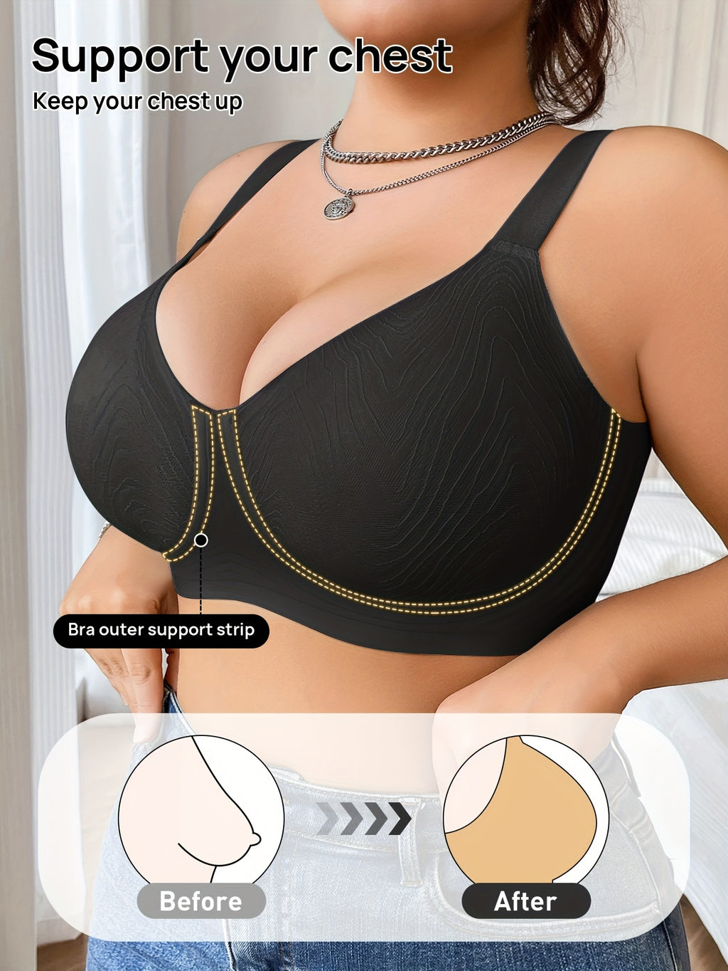 Soutien-gorge grande taille sans couture — Bretelles larges