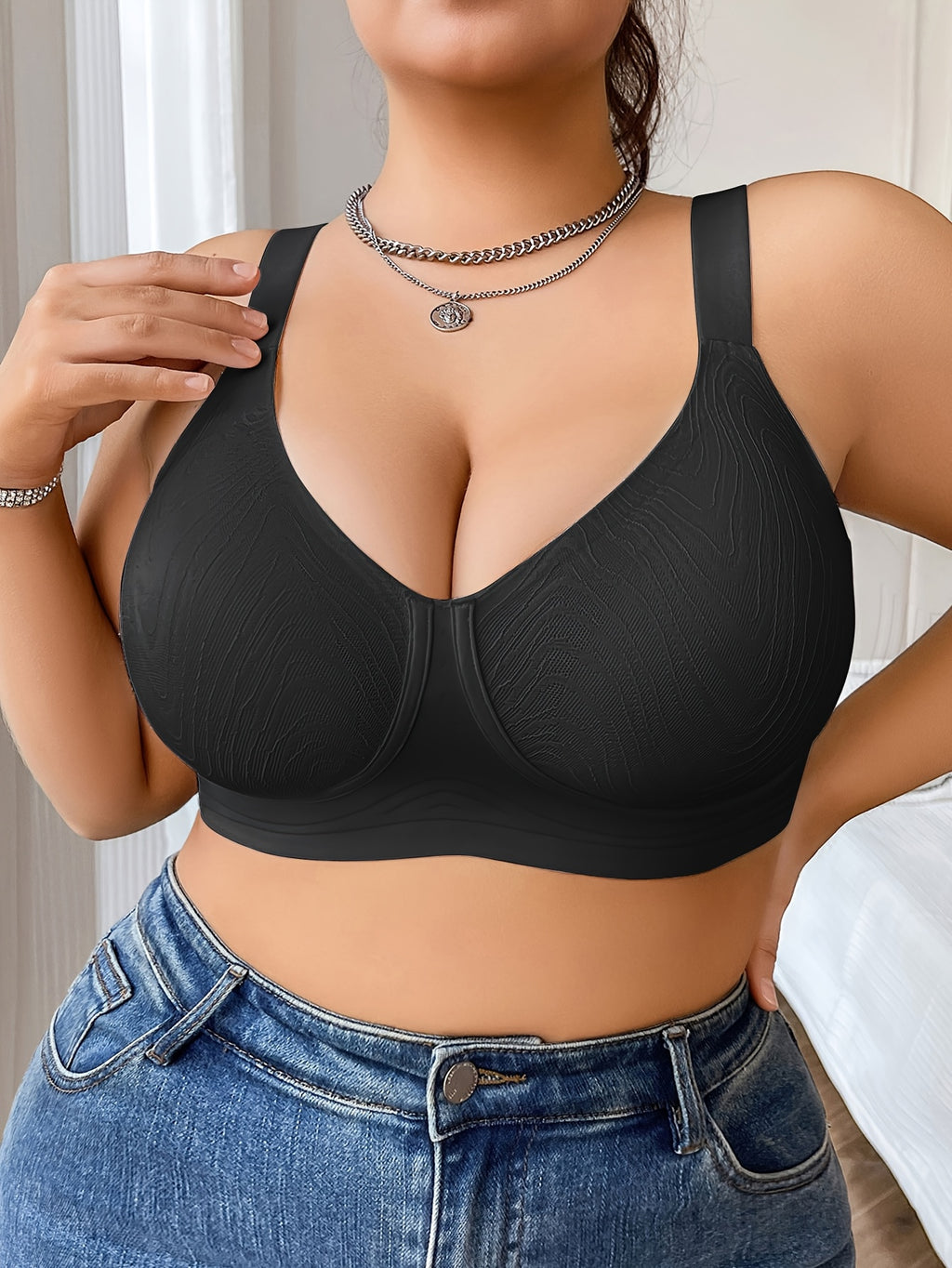 Soutien-gorge grande taille sans couture — Bretelles larges