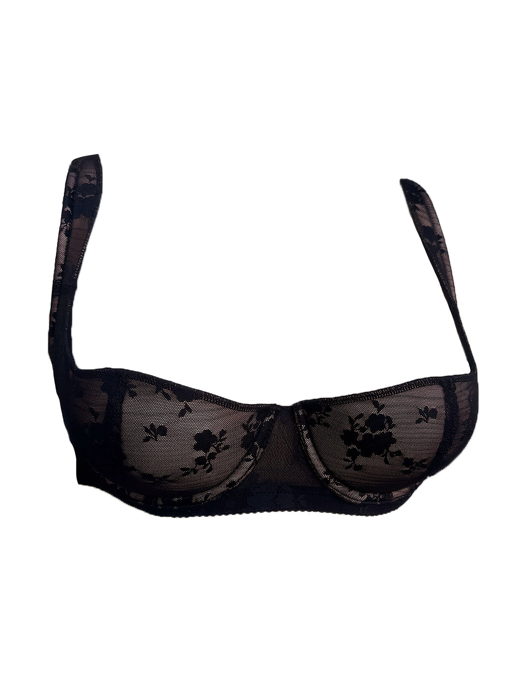 Soutien-gorge grande taille — Roses brodées, bonnet moulé