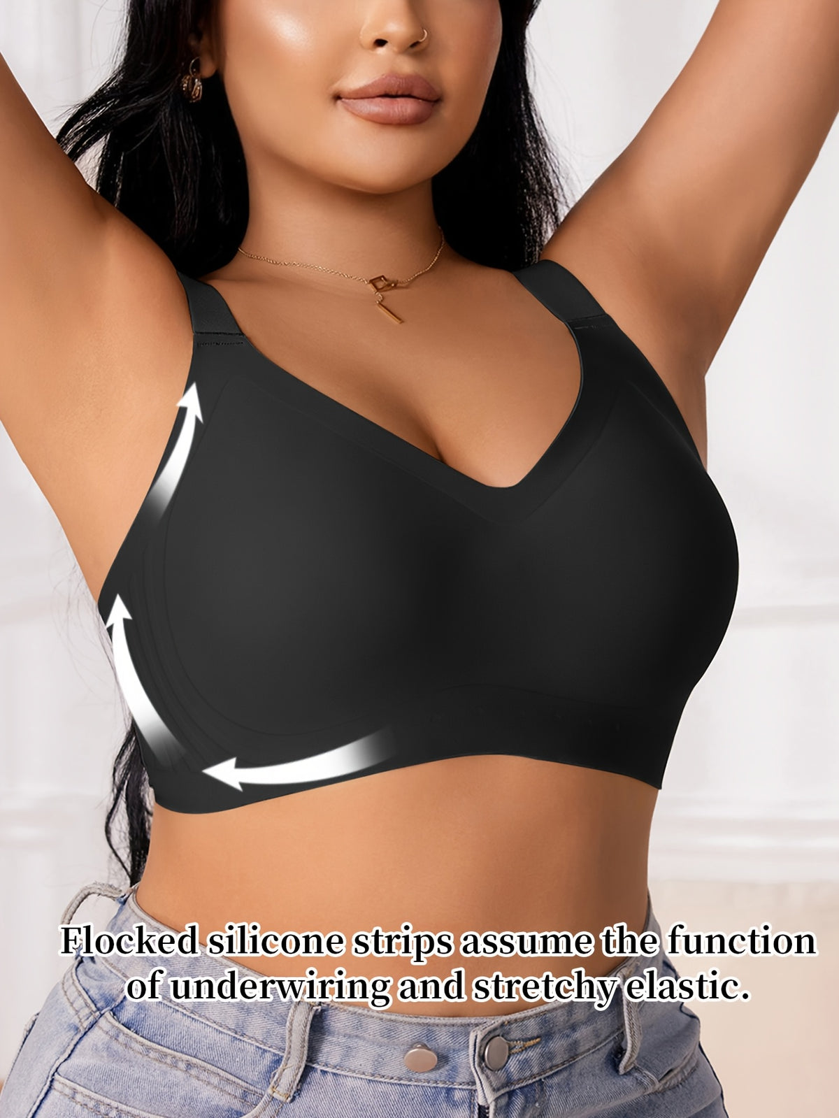 Soutien-gorge grande taille — Col V sans couture, dix teintes