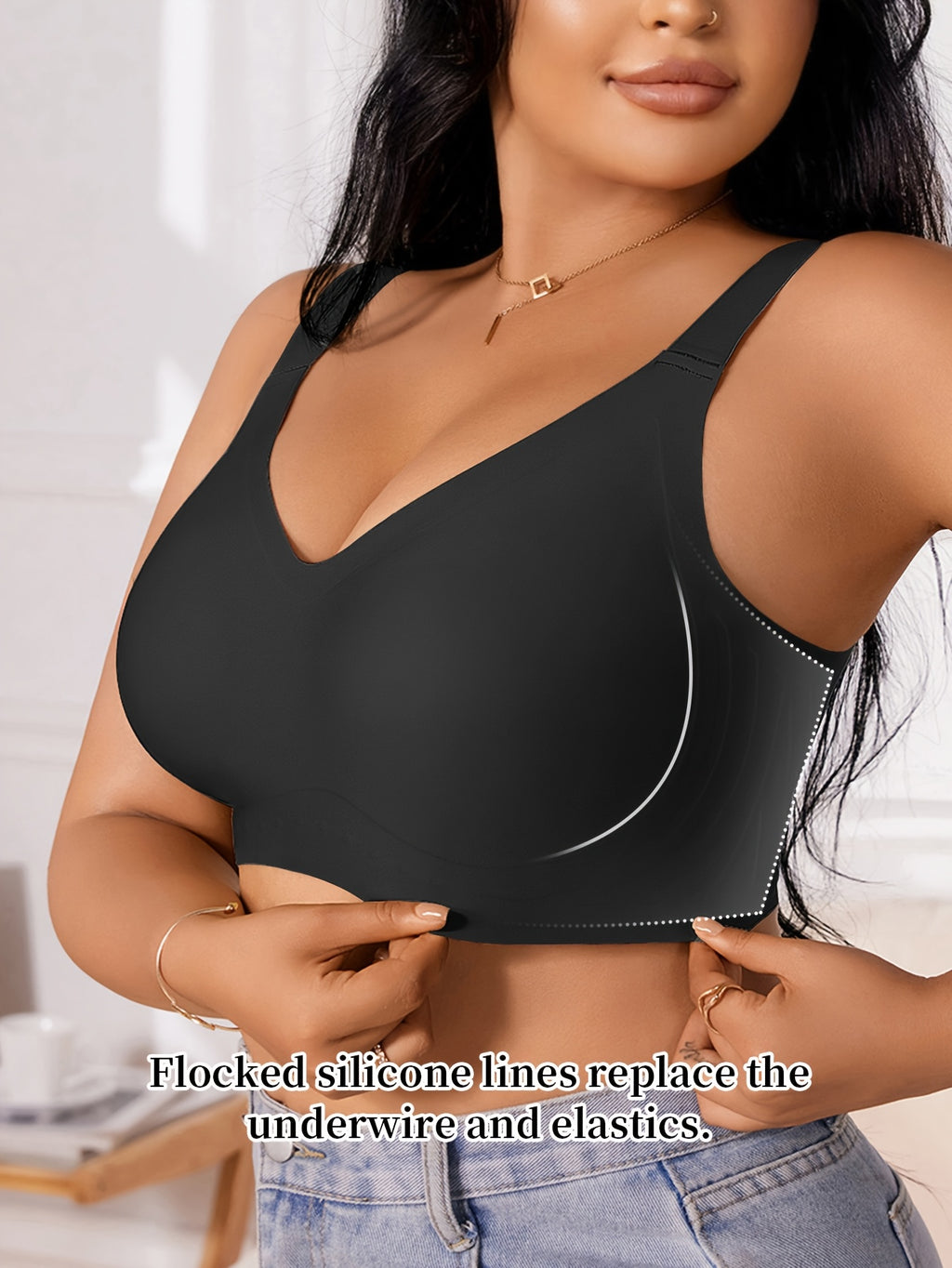 Soutien-gorge grande taille — Col V sans couture, dix teintes