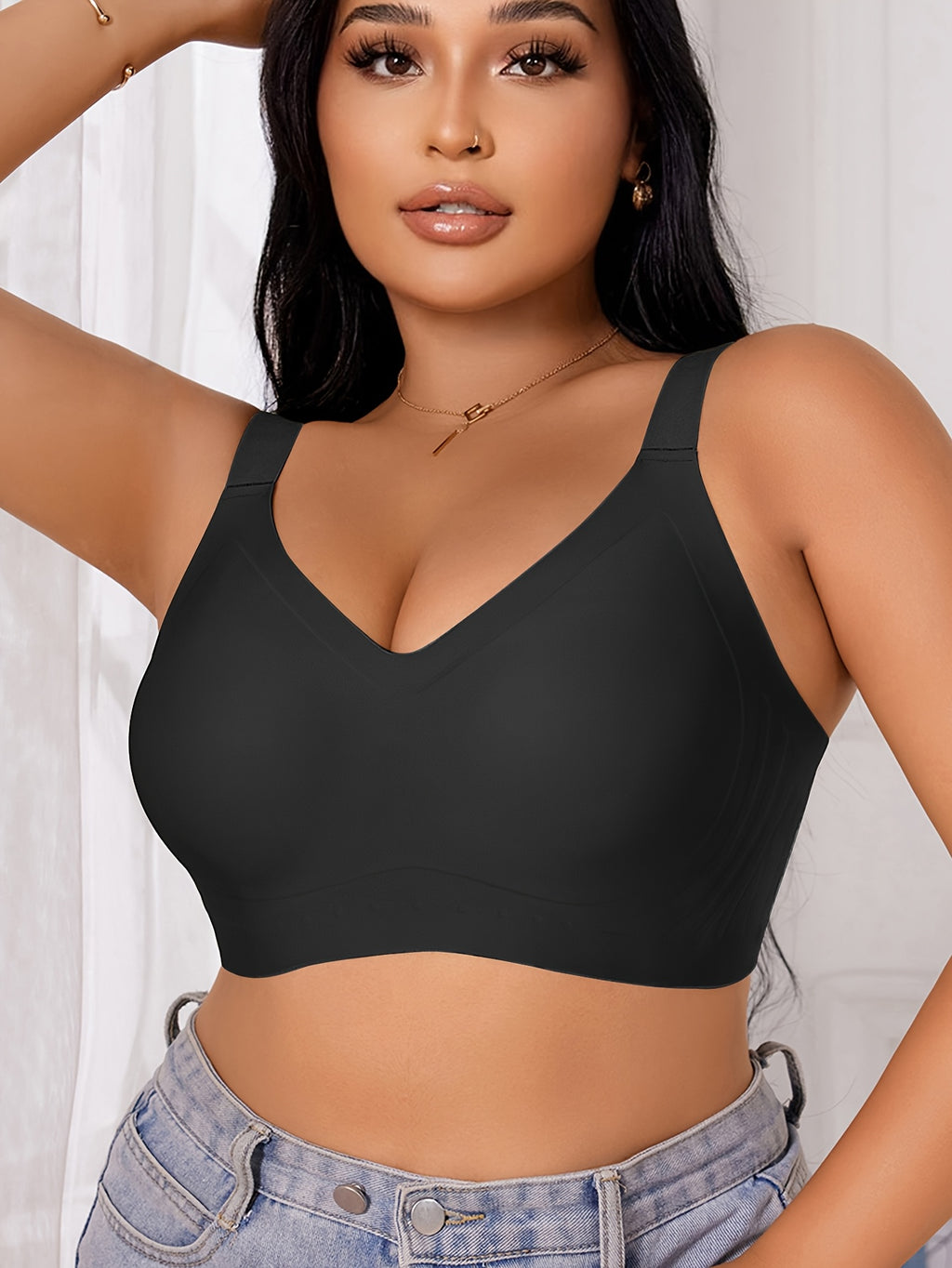 Soutien-gorge grande taille — Col V sans couture, dix teintes