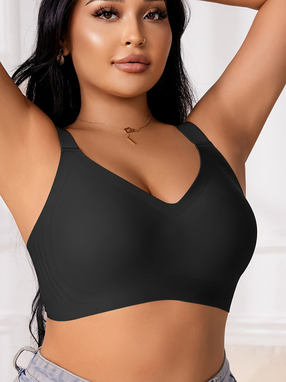 Soutien-gorge grande taille — Col V sans couture, dix teintes