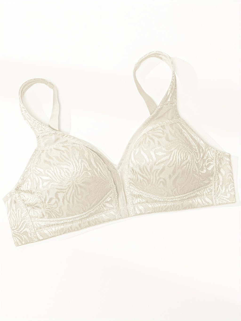 Soutien-gorge grande taille — Corolles tissées et feston