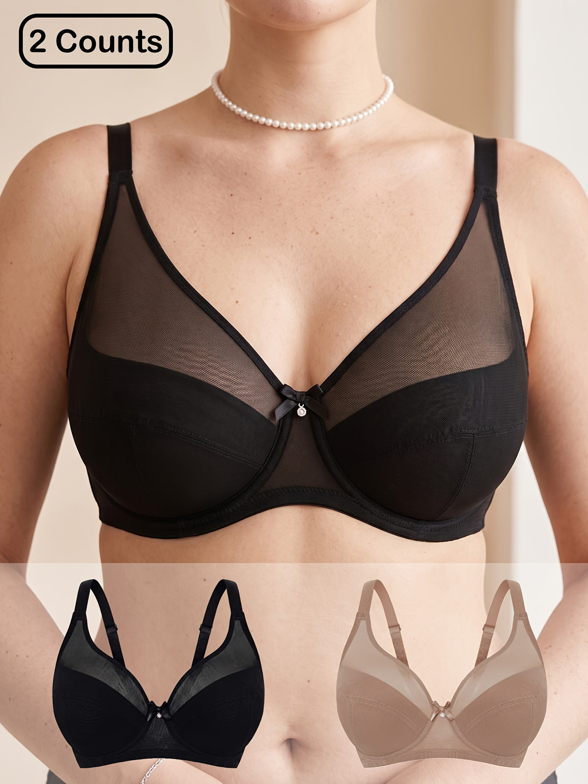 Soutien-gorge grande taille, duo, armatures