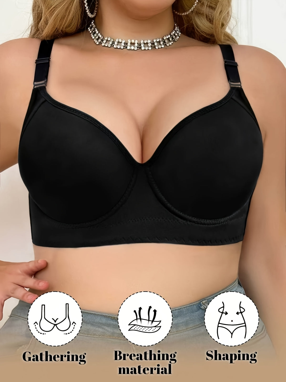 Lot de 2 soutiens-gorge grande taille — Bande sous-buste haute