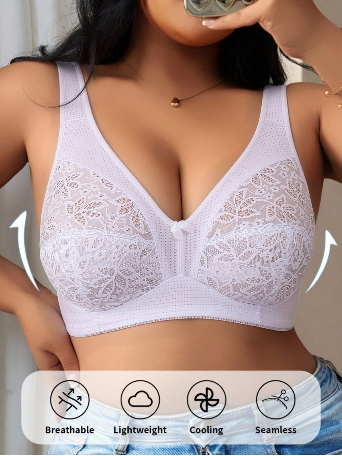 Soutien-gorge minimiseur grande taille — Maille perforée