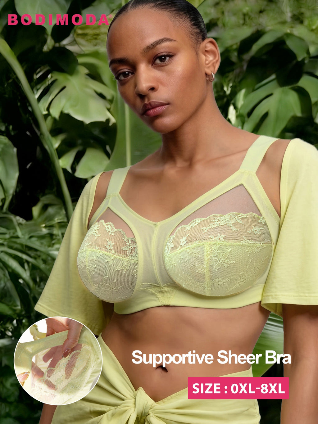 Soutien-gorge minimiseur grande taille — Dentelle transparente