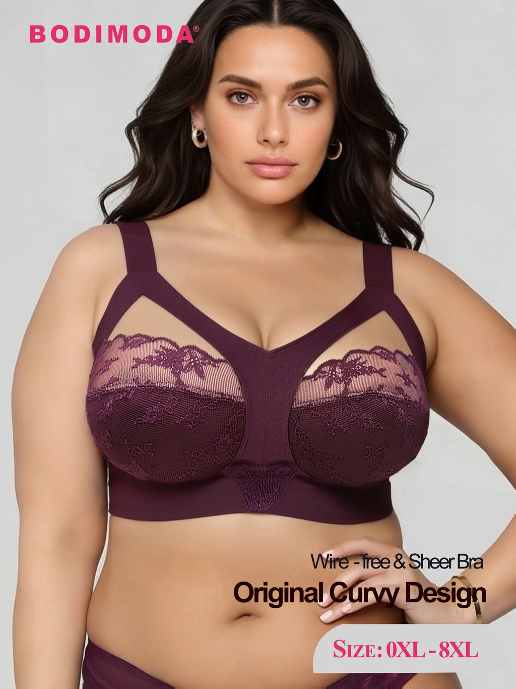 Soutien-gorge minimiseur grande taille — Dentelle transparente