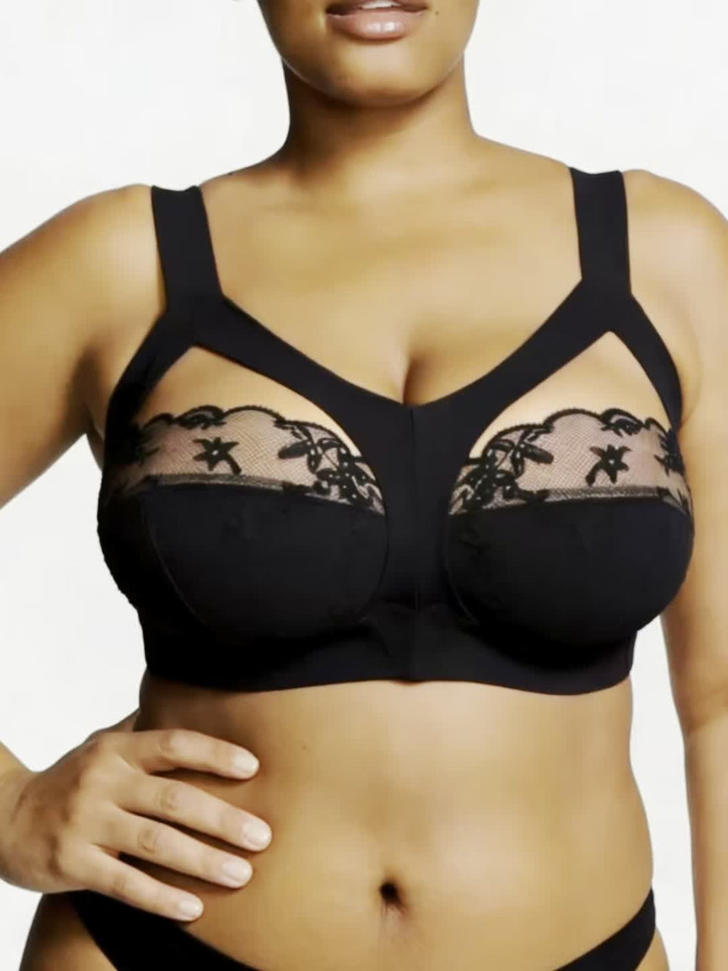 Soutien-gorge minimiseur grande taille — Dentelle transparente