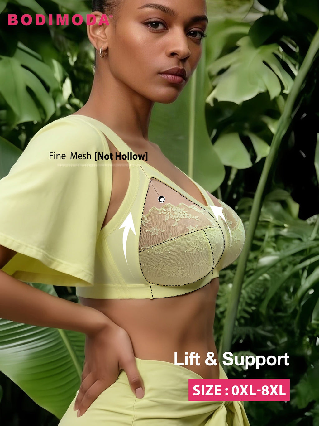 Soutien-gorge minimiseur grande taille — Dentelle transparente