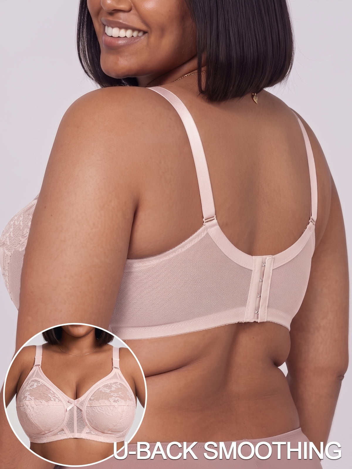 Soutien-gorge grande taille — Guipure entière, pontet haut