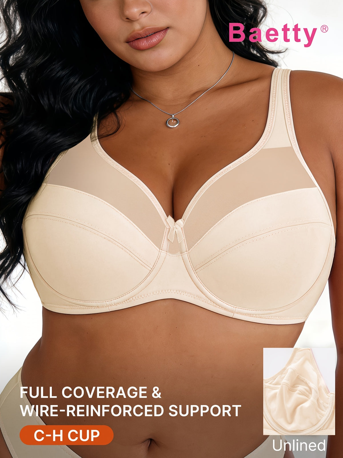 Soutien-gorge grande taille, minimiseur à insert de mesh