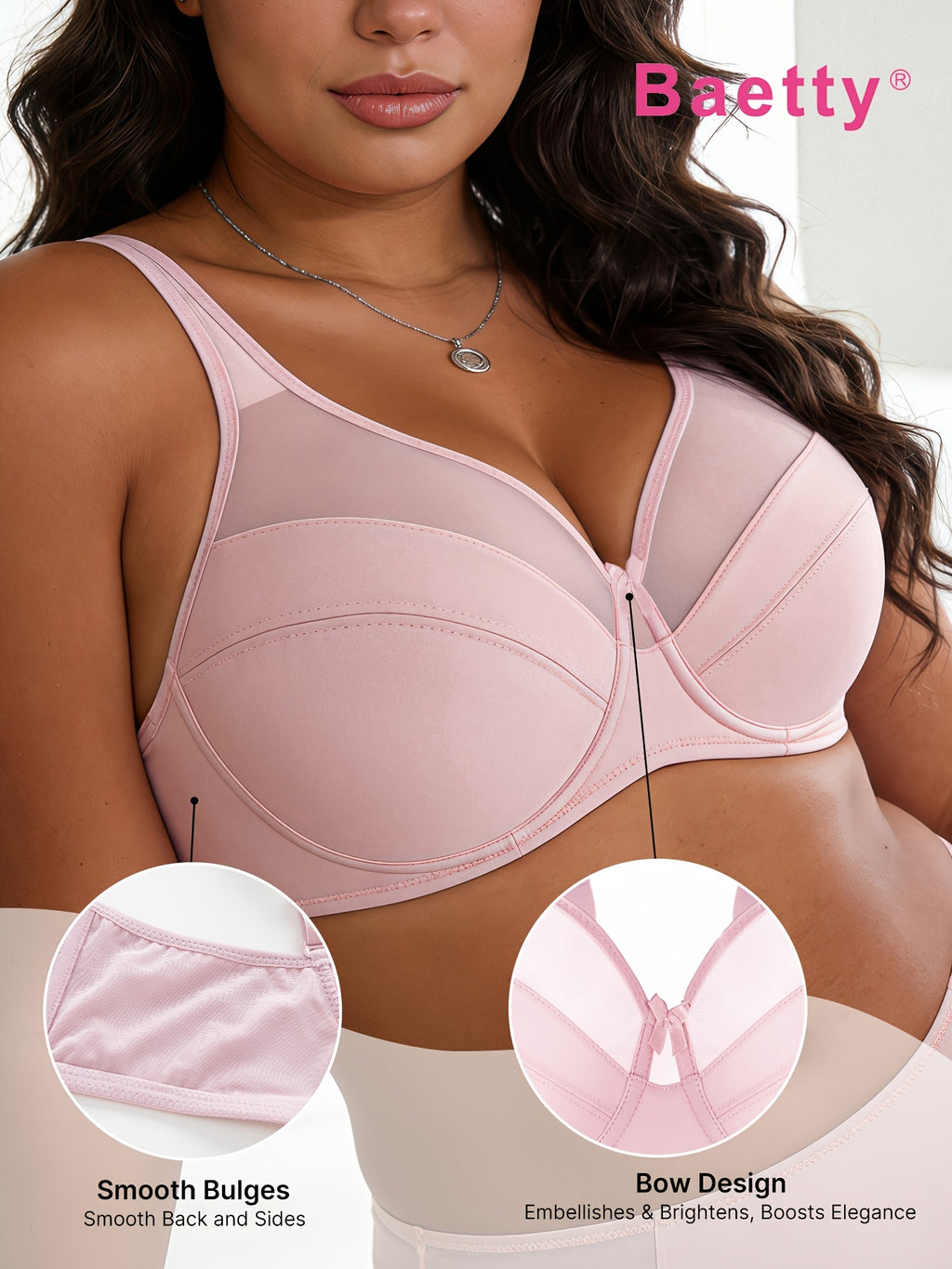 Soutien-gorge grande taille, minimiseur à insert de mesh