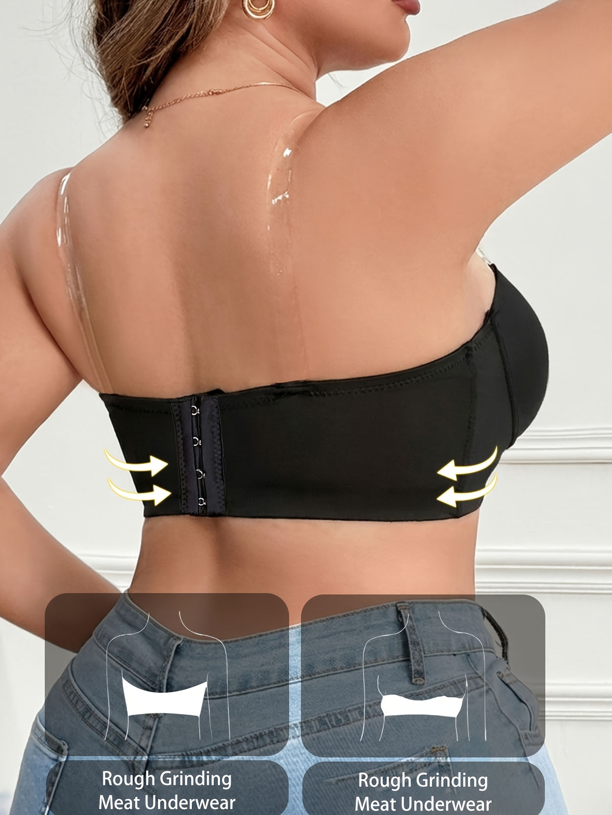 Soutien-gorge push-up grande taille — Bandeau noir, 24 tailles