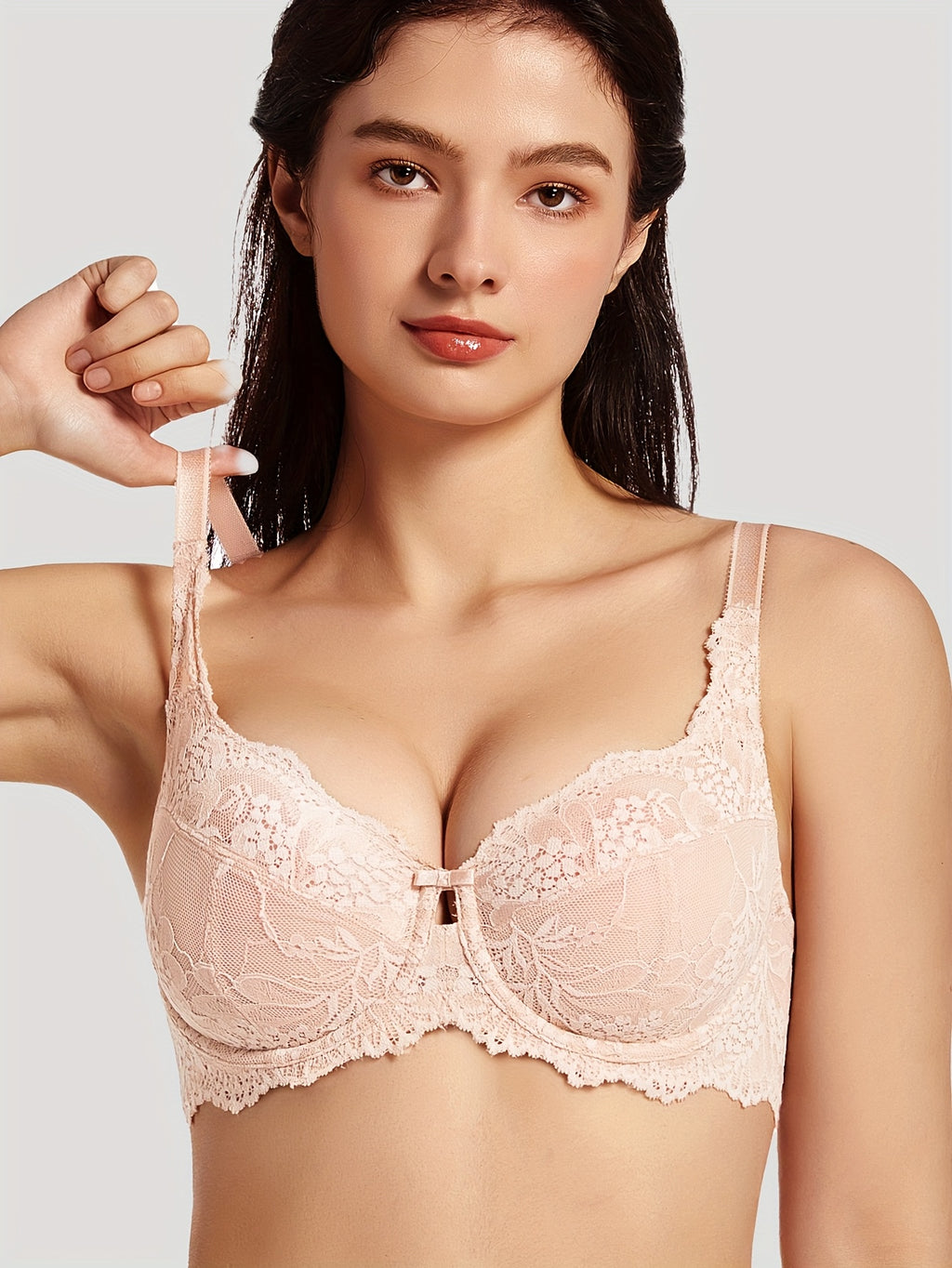 Soutien-gorge grande taille — Réducteur en blush festonné